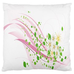 Sunflower Flower Floral Leaf Line Wave Chevron Pink Large Cushion Case (one Side) by Mariart