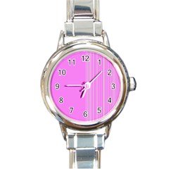 Lines Round Italian Charm Watch by ValentinaDesign