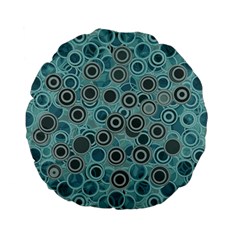 Abstract Aquatic Dream Standard 15  Premium Flano Round Cushions by Ivana