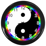 Rainbow Around Yinyang Wall Clocks (Black) Front