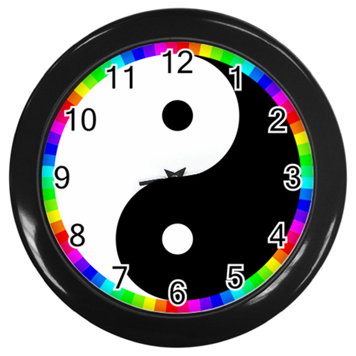 Rainbow Around Yinyang Wall Clocks (Black)