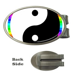 Rainbow Around Yinyang Money Clips (oval)  by Nexatart