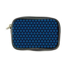 Blue Dark Navy Cobalt Royal Tardis Honeycomb Hexagon Coin Purse by Mariart