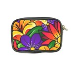 Bright Flowers Floral Sunflower Purple Orange Greeb Red Star Coin Purse Back