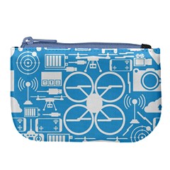 Drones Registration Equipment Game Circle Blue White Focus Large Coin Purse by Mariart