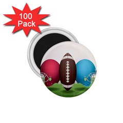 Helmet Ball Football America Sport Red Brown Blue Green 1 75  Magnets (100 Pack)  by Mariart