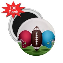 Helmet Ball Football America Sport Red Brown Blue Green 2 25  Magnets (100 Pack)  by Mariart