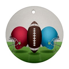 Helmet Ball Football America Sport Red Brown Blue Green Round Ornament (two Sides) by Mariart