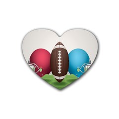 Helmet Ball Football America Sport Red Brown Blue Green Heart Coaster (4 Pack)  by Mariart