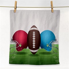 Helmet Ball Football America Sport Red Brown Blue Green Face Towel by Mariart