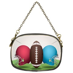 Helmet Ball Football America Sport Red Brown Blue Green Chain Purses (two Sides)  by Mariart