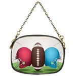 Helmet Ball Football America Sport Red Brown Blue Green Chain Purses (Two Sides)  Back