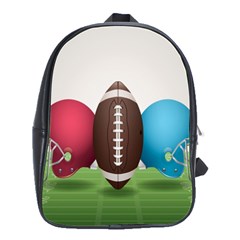 Helmet Ball Football America Sport Red Brown Blue Green School Bags(large)  by Mariart