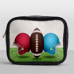 Helmet Ball Football America Sport Red Brown Blue Green Mini Toiletries Bags by Mariart