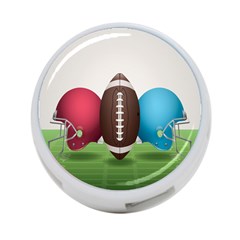 Helmet Ball Football America Sport Red Brown Blue Green 4-port Usb Hub (one Side) by Mariart