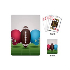 Helmet Ball Football America Sport Red Brown Blue Green Playing Cards (mini)  by Mariart