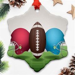 Helmet Ball Football America Sport Red Brown Blue Green Ornament (snowflake) by Mariart