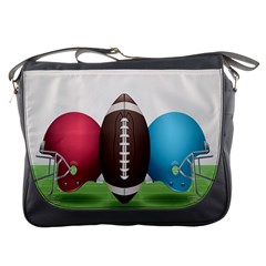 Helmet Ball Football America Sport Red Brown Blue Green Messenger Bags by Mariart