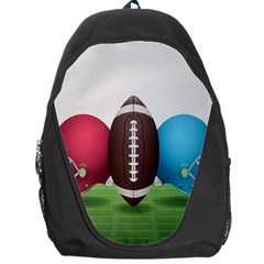 Helmet Ball Football America Sport Red Brown Blue Green Backpack Bag by Mariart