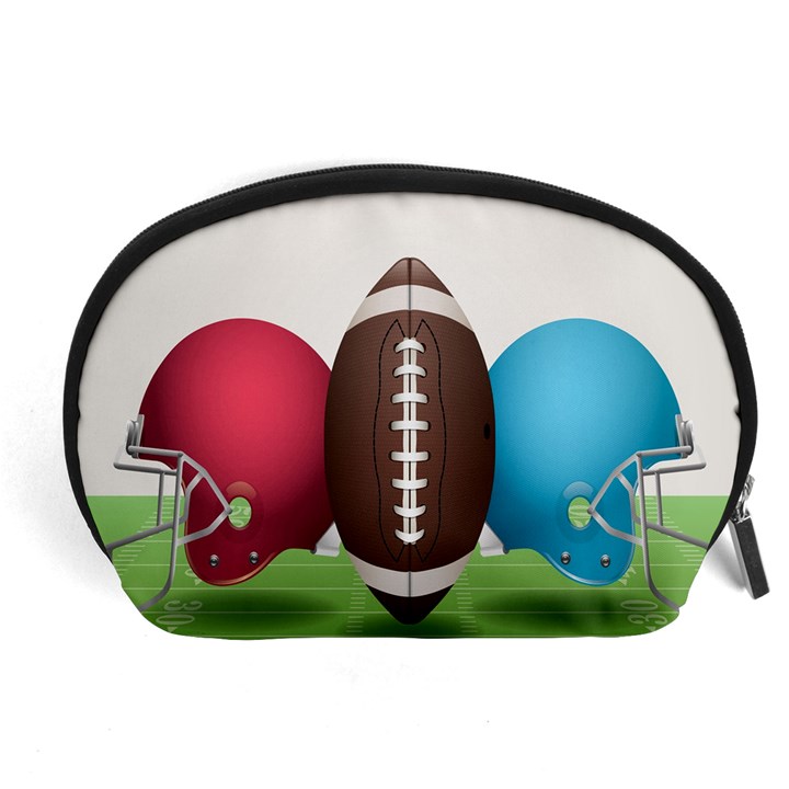 Helmet Ball Football America Sport Red Brown Blue Green Accessory Pouches (Large) 