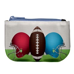 Helmet Ball Football America Sport Red Brown Blue Green Large Coin Purse by Mariart