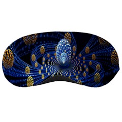 Fractal Balls Flying Ultra Space Circle Round Line Light Blue Sky Gold Sleeping Masks by Mariart