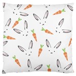 Rabbit Carrot Pattern Weft Step Face Large Cushion Case (One Side) Front