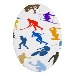 Sport Player Playing Ornament (oval) by Mariart