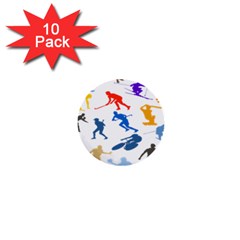 Sport Player Playing 1  Mini Buttons (10 Pack)  by Mariart