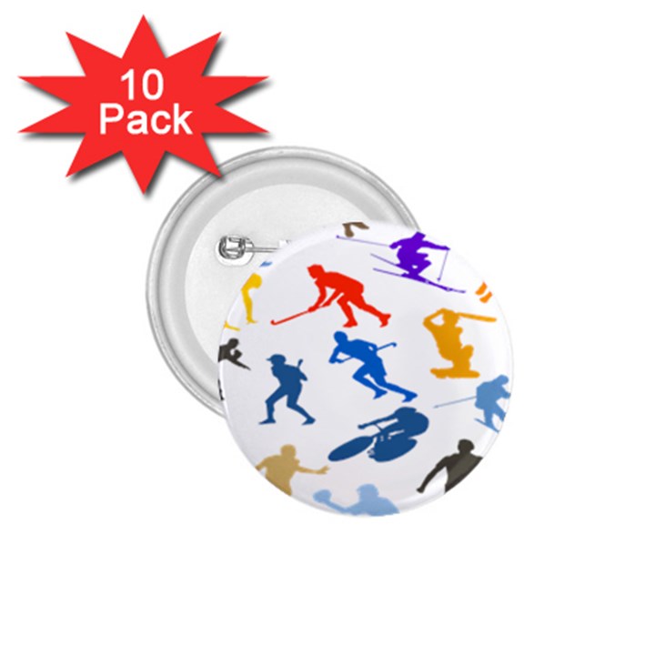 Sport Player Playing 1.75  Buttons (10 pack)