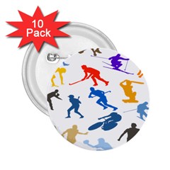 Sport Player Playing 2 25  Buttons (10 Pack)  by Mariart