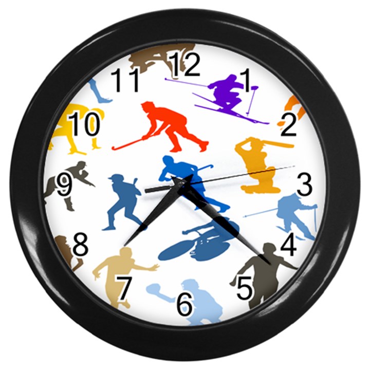 Sport Player Playing Wall Clocks (Black)