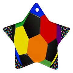 Team Soccer Coming Out Tease Ball Color Rainbow Sport Ornament (star) by Mariart