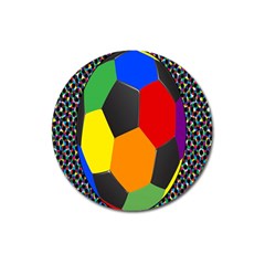 Team Soccer Coming Out Tease Ball Color Rainbow Sport Magnet 3  (round) by Mariart