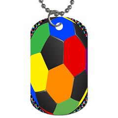 Team Soccer Coming Out Tease Ball Color Rainbow Sport Dog Tag (one Side) by Mariart