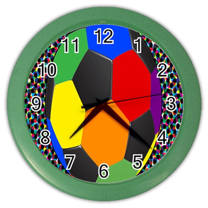 Team Soccer Coming Out Tease Ball Color Rainbow Sport Color Wall Clocks