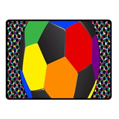 Team Soccer Coming Out Tease Ball Color Rainbow Sport Fleece Blanket (small) by Mariart