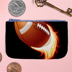 Super Football American Sport Fire Large Coin Purse by Mariart