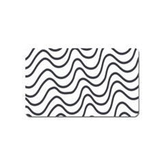 Wave Waves Chefron Line Grey White Magnet (name Card) by Mariart