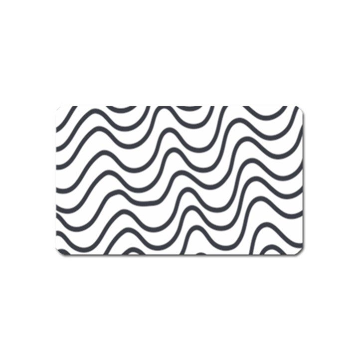 Wave Waves Chefron Line Grey White Magnet (Name Card)