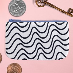 Wave Waves Chefron Line Grey White Large Coin Purse by Mariart