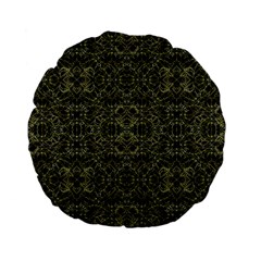 Golden Geo Tribal Pattern Standard 15  Premium Flano Round Cushions by dflcprints