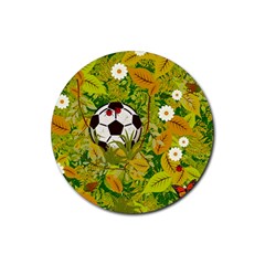 Ball On Forest Floor Rubber Round Coaster (4 Pack)  by linceazul