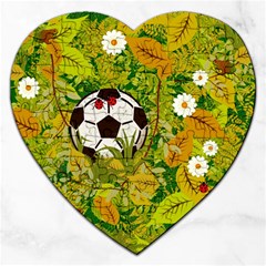 Ball On Forest Floor Jigsaw Puzzle (heart) by linceazul