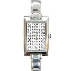 Beard Types Pattern Rectangle Italian Charm Watch by Valentinaart