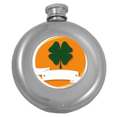 St Patricks Day Ireland Clover Round Hip Flask (5 Oz) by Nexatart