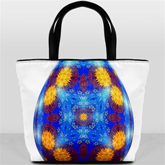 Easter Eggs Egg Blue Yellow Bucket Bags by Nexatart