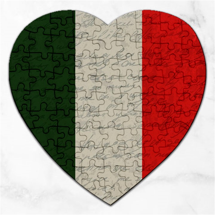 Vintage flag - Italia Jigsaw Puzzle (Heart)