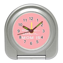 Home Love Mom Sexy Pink Travel Alarm Clocks by Mariart