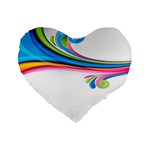 Colored Lines Rainbow Standard 16  Premium Heart Shape Cushions Front